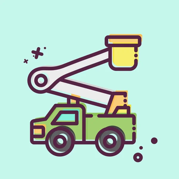 Іконка Відро Вантажівка Пов Язані Символом Будівельних Машин Стиль Mbe — стоковий вектор
