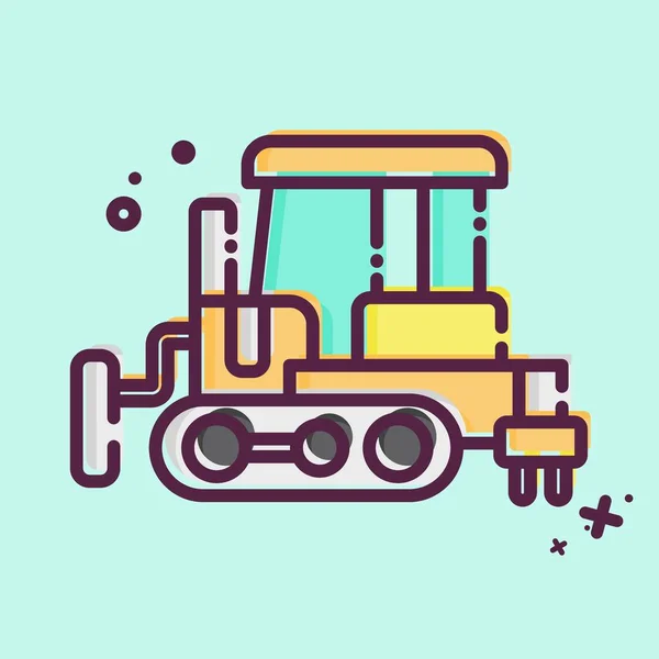 Icon Bulldozer Related Construction Vehicles Symbol Mbe Style Simple Design — Stock Vector