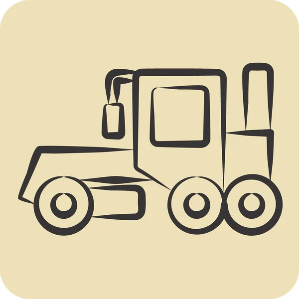 Icon Grader Zusammenhang Mit Baufahrzeugen Symbol Handgezeichneten Stil Einfaches Design — Stockvektor