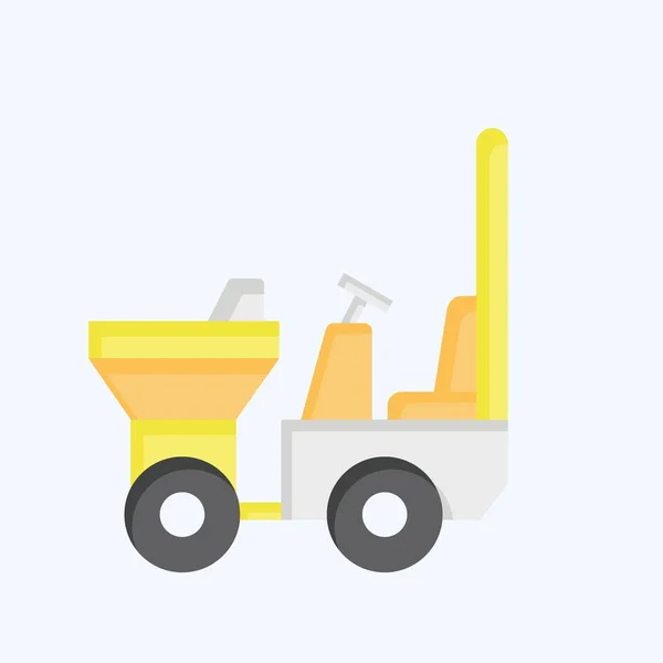 Icon Dumper Related Construction Vehicles Symbol Flat Style Simple Design — Stock Vector