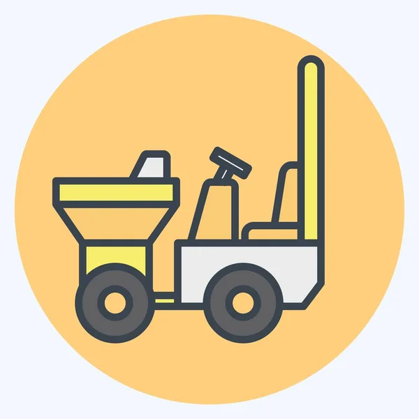 Icon Dumper Relacionado Com Símbolo Veículos Construção Estilo Companheiro Cor — Vetor de Stock