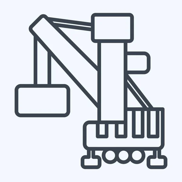 Icon Harbor Crane Zusammenhang Mit Baufahrzeugen Symbol Linienstil Einfaches Design — Stockvektor