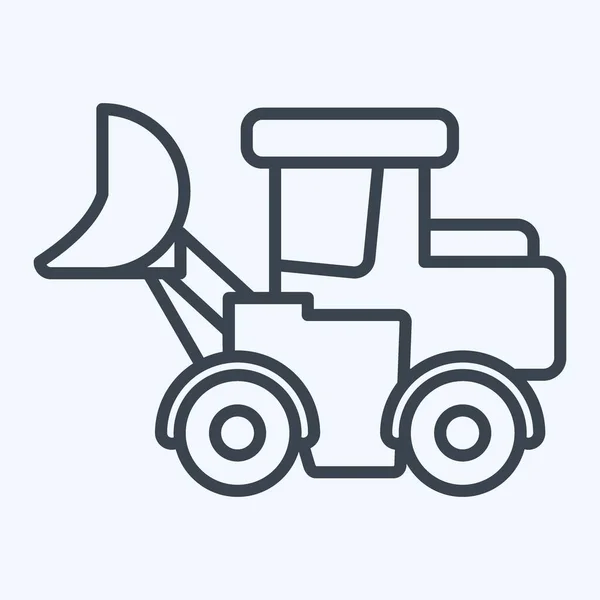 Icon Loader Truck Zusammenhang Mit Baufahrzeugen Symbol Linienstil Einfaches Design — Stockvektor
