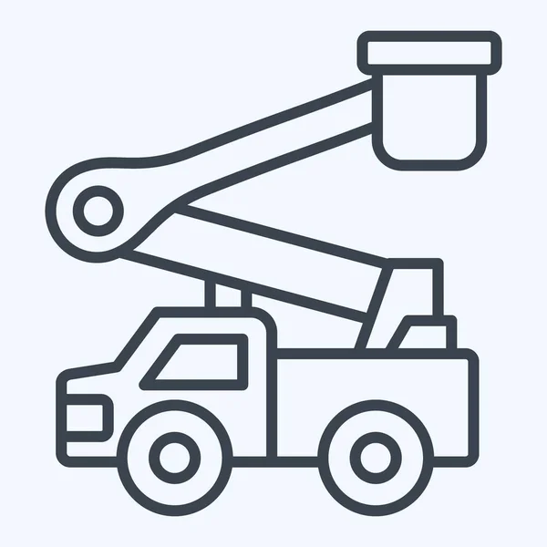Φορτηγό Κουβάδες Που Σχετίζονται Σύμβολο Των Κατασκευαστικών Οχημάτων Στυλ Γραμμής — Διανυσματικό Αρχείο