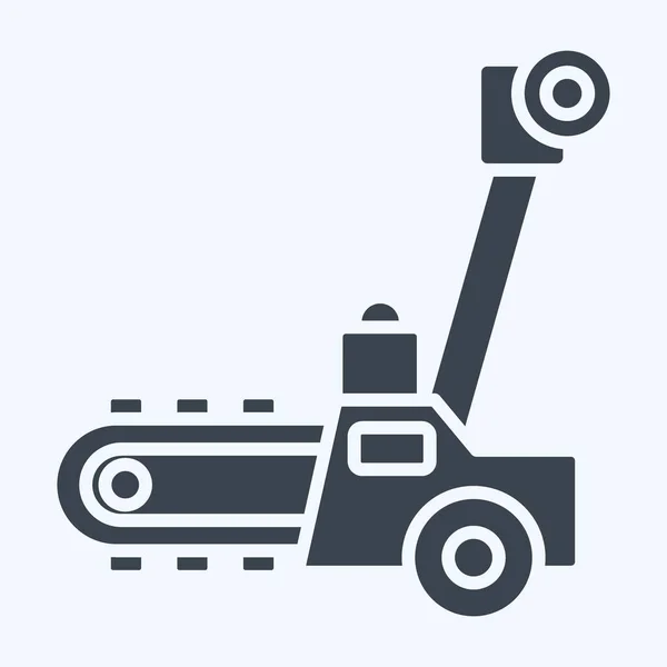 Ikonowy Trencher Związane Symbolem Pojazdów Budowlanych Styl Glifowy Prosty Projekt — Wektor stockowy