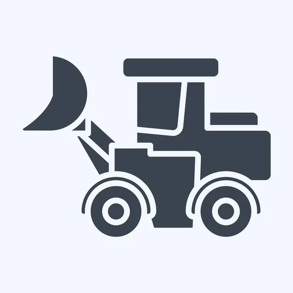 Icon Loader Truck Zusammenhang Mit Baufahrzeugen Symbol Glyphen Stil Einfaches — Stockvektor