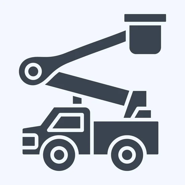 Φορτηγό Κουβάδες Που Σχετίζονται Σύμβολο Των Κατασκευαστικών Οχημάτων Στυλ Glyph — Διανυσματικό Αρχείο