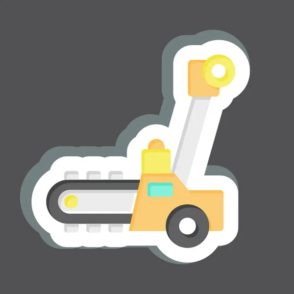Sticker Trencher Související Symbolem Stavebních Vozidel Jednoduchý Design Upravitelný Jednoduchá — Stockový vektor