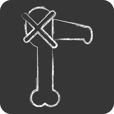 Icon Hoe. Tarih öncesi sembolle ilgili. Tebeşir stili. Basit dizayn edilebilir. Basit resimleme