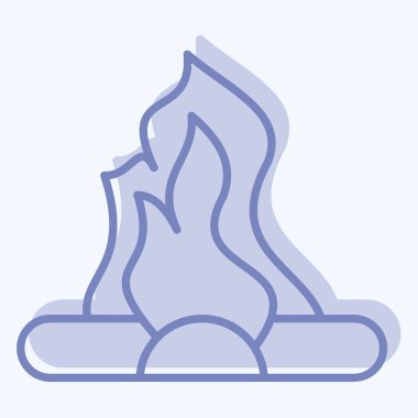 Icon Şenlik Ateşi. Tarih öncesi sembolle ilgili. İki ton stili. Basit dizayn edilebilir. Basit resimleme