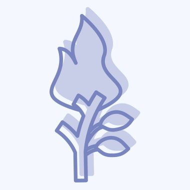 Simge Meşalesi. Tarih öncesi sembolle ilgili. İki ton stili. Basit dizayn edilebilir. Basit resimleme