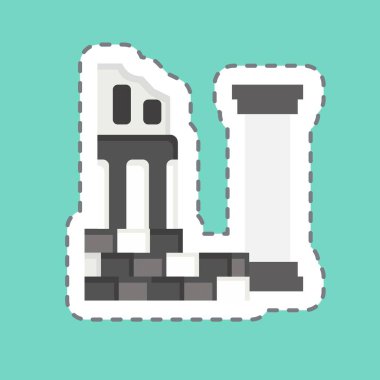 Çıkartma hattı uygarlığı kesti. Tarih öncesi sembolle ilgili. Basit dizayn edilebilir. Basit resimleme