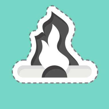 Çıkartma hattı Şenlik Ateşi 'ni kesti. Tarih öncesi sembolle ilgili. Basit dizayn edilebilir. Basit resimleme