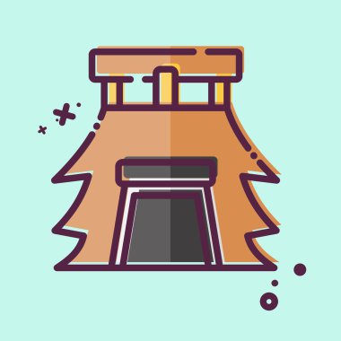 Simge Evi. Tarih öncesi sembolle ilgili. MBE tarzı. Basit dizayn edilebilir. Basit resimleme