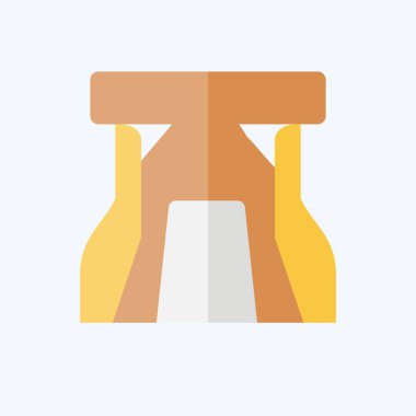 Simge Kayası. Tarih öncesi sembolle ilgili. Düz stil. Basit dizayn edilebilir. Basit resimleme