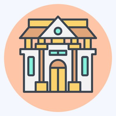 Tarih ikonu müzesi. Tarih öncesi sembolle ilgili. renk arkadaşı stili. Basit dizayn edilebilir. Basit resimleme