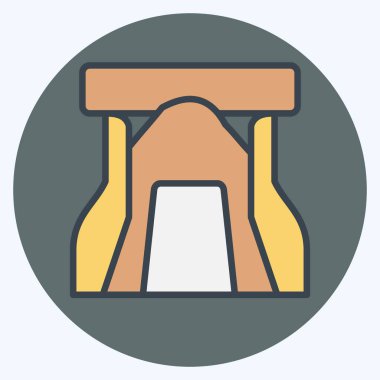 Simge Kayası. Tarih öncesi sembolle ilgili. renk arkadaşı stili. Basit dizayn edilebilir. Basit resimleme