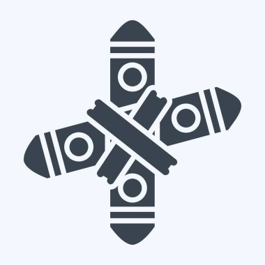 Simge Bumerang. Tarih öncesi sembolle ilgili. Kabartma tarzı. Basit dizayn edilebilir. Basit resimleme