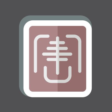 Çıkartma X-Ray. Ortopedik sembolle ilgili. Basit dizayn edilebilir. Basit resimleme