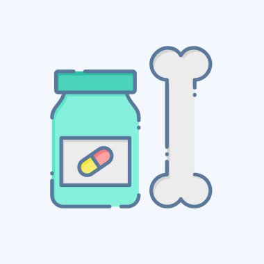 İkon Tıbbı. Ortopedik sembolle ilgili. Karalama stili. Basit dizayn edilebilir. Basit resimleme