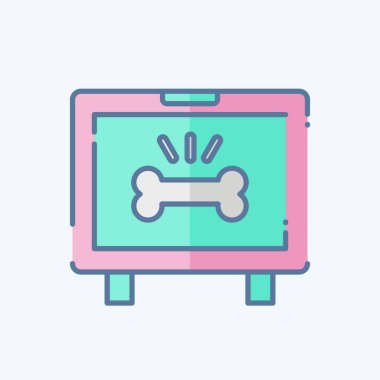 Simge Monitörü. Ortopedik sembolle ilgili. Karalama stili. Basit dizayn edilebilir. Basit resimleme