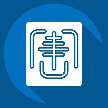 Simge X Ray. Ortopedik sembolle ilgili. Uzun gölge tarzı. Basit dizayn edilebilir. Basit resimleme