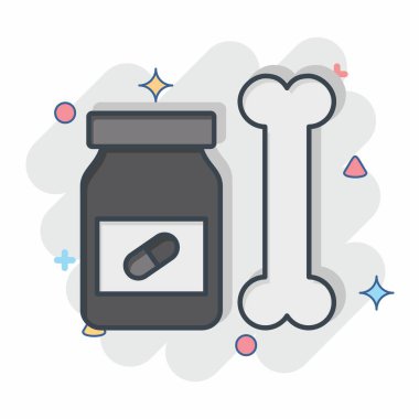 İkon Tıbbı. Ortopedik sembolle ilgili. Çizgi roman. Basit dizayn edilebilir. Basit resimleme