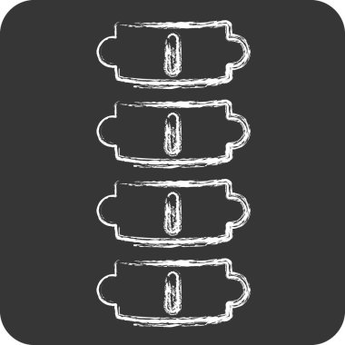 Simge omurgası. Ortopedik sembolle ilgili. Tebeşir stili. Basit dizayn edilebilir. Basit resimleme