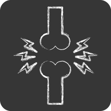 Simge birleşimi. Ortopedik sembolle ilgili. Tebeşir stili. Basit dizayn edilebilir. Basit resimleme