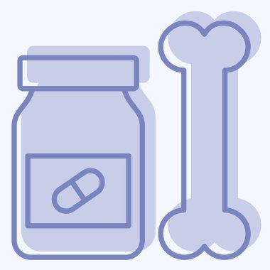 İkon Tıbbı. Ortopedik sembolle ilgili. İki ton stili. Basit dizayn edilebilir. Basit resimleme