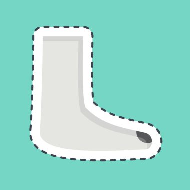 Etiket çizgisi Foot 'u kesti. Ortopedik sembolle ilgili. Basit dizayn edilebilir. Basit resimleme