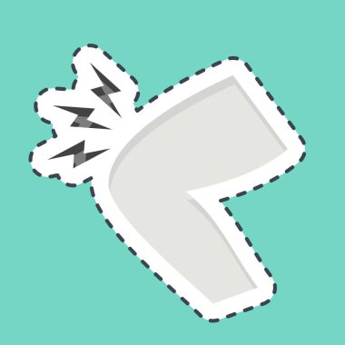 Çıkartma çizgisi diz kapağını kesti. Ortopedik sembolle ilgili. Basit dizayn edilebilir. Basit resimleme