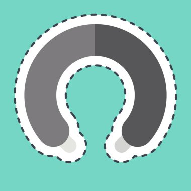 Çıkartma çizgisi Boyun Yastığı 'nı kesti. Ortopedik sembolle ilgili. Basit dizayn edilebilir. Basit resimleme