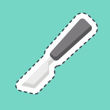 Çıkartma çizgisi Neşter 'i kesti. Ortopedik sembolle ilgili. Basit dizayn edilebilir. Basit resimleme