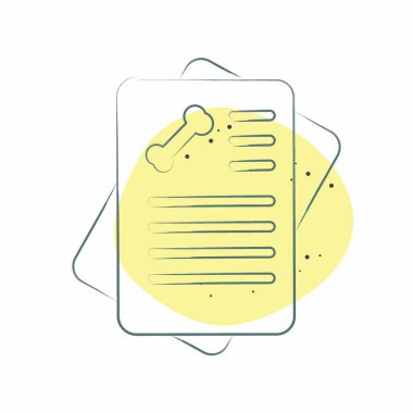 Simge Raporu. Ortopedik sembolle ilgili. Renkli Leke Biçimi. Basit dizayn edilebilir. Basit resimleme