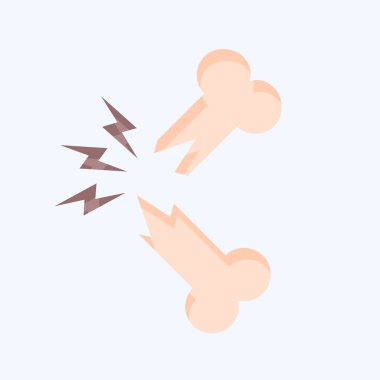 Simge Kırık Kemik. Ortopedik sembolle ilgili. Düz stil. Basit dizayn edilebilir. Basit resimleme