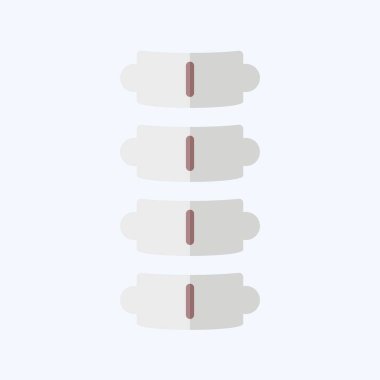 Simge omurgası. Ortopedik sembolle ilgili. Düz stil. Basit dizayn edilebilir. Basit resimleme