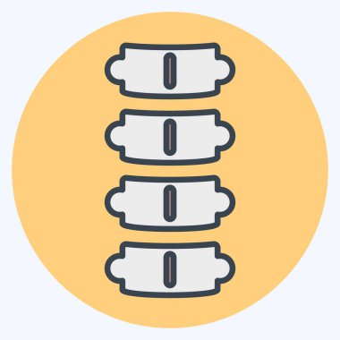 Simge omurgası. Ortopedik sembolle ilgili. renk arkadaşı stili. Basit dizayn edilebilir. Basit resimleme