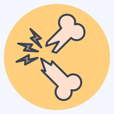 Simge Kırık Kemik. Ortopedik sembolle ilgili. renk arkadaşı stili. Basit dizayn edilebilir. Basit resimleme