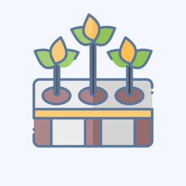 Icon Hidrofonik Bahçıvanlık. Tarım sembolüyle ilgili. Karalama stili. Basit dizayn edilebilir. Basit resimleme