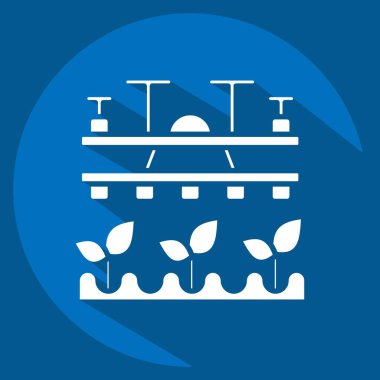 İkon Tarım Dronu. Tarım sembolüyle ilgili. Uzun gölge tarzı. Basit dizayn edilebilir. Basit resimleme