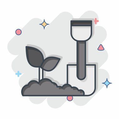 Simge kürekleri. Tarım sembolüyle ilgili. Çizgi roman. Basit dizayn edilebilir. Basit resimleme