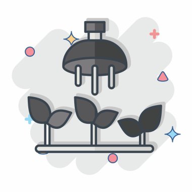 Simge Sulama. Tarım sembolüyle ilgili. Çizgi roman. Basit dizayn edilebilir. Basit resimleme