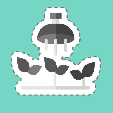 Çıkartma çizgisi Sulama 'yı kesti. Tarım sembolüyle ilgili. Basit dizayn edilebilir. Basit resimleme