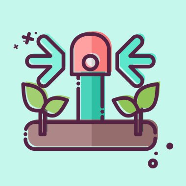 Simge sulama. Tarım sembolüyle ilgili. MBE tarzı. Basit dizayn edilebilir. Basit resimleme