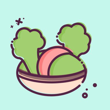 Simgesel sebzeler. Tarım sembolüyle ilgili. MBE tarzı. Basit dizayn edilebilir. Basit resimleme