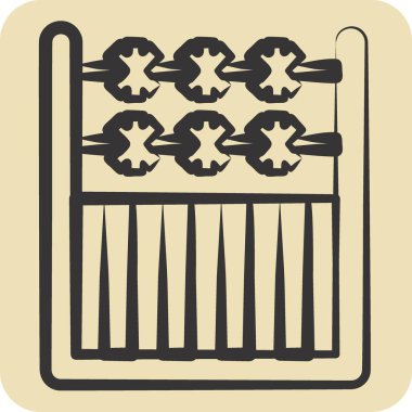 İkon Çit. Tarım sembolüyle ilgili. El çizimi tarzı. Basit dizayn edilebilir. Basit resimleme