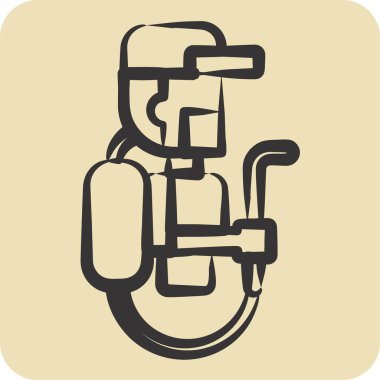 İkon böcek ilaçları. Tarım sembolüyle ilgili. El çizimi tarzı. Basit dizayn edilebilir. Basit resimleme