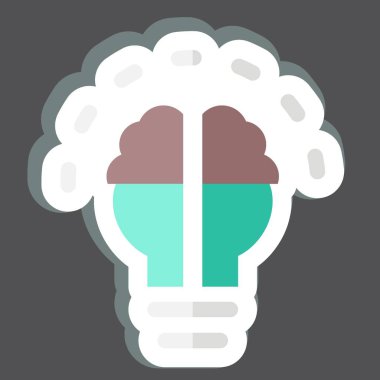 Çıkartma Beyin Fırtınası. Sanat ve Medya simgesiyle ilgili. Basit tasarım düzenlenebilir