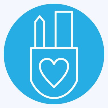 Simge Tasarım Araçları. Sanat ve Medya sembolüyle ilgili. Mavi gözlü. Basit tasarım düzenlenebilir